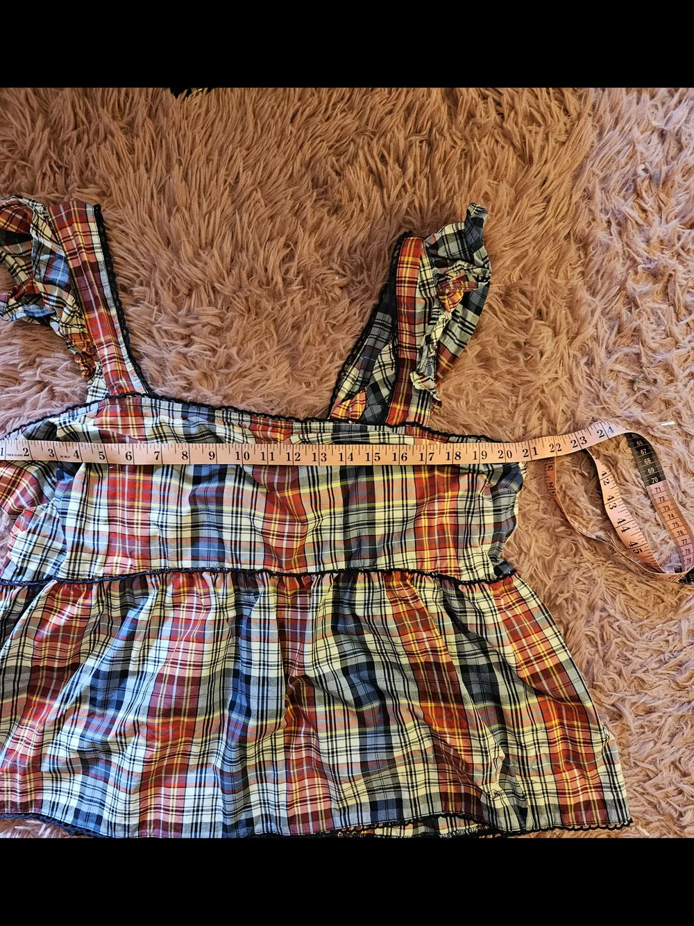 ✨️Plaid Ruffle Sleeve Top - Picture 2 of 6